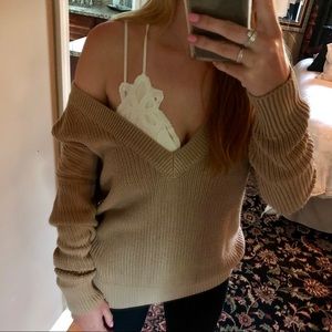 Taupe VNeck Sweater